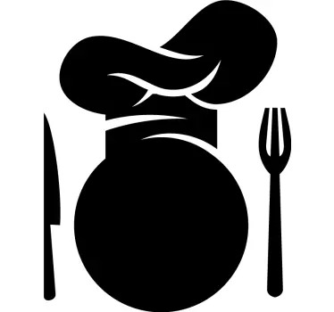 Sticker cuisine ardoise toque de chef - TenStickers
