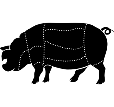 Sticker ardoise noir d'un cochon - TenStickers