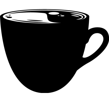 Sticker ardoise noir tasse de café - TenStickers