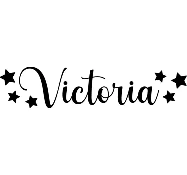 Sticker tête de lit avec prénom et étoiles - TenStickers