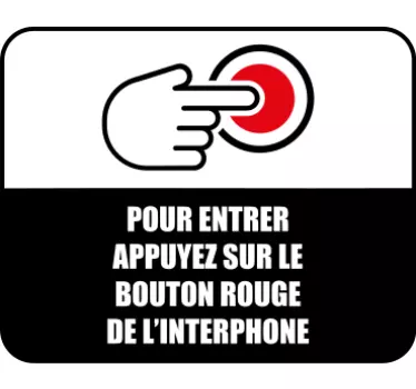 Autocollant signalétique appuyez bouton rouge - TenStickers