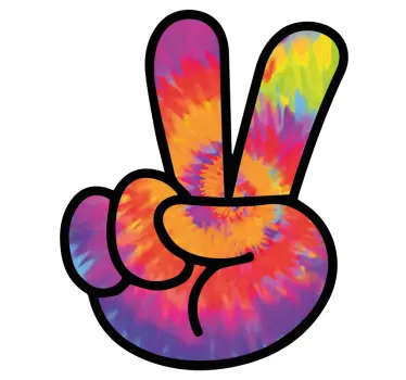 Sticker moto symbole de paix tie and dye - TenStickers
