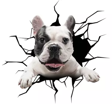 Sticker voiture personnalisé chien qui casse la vitre - TenStickers