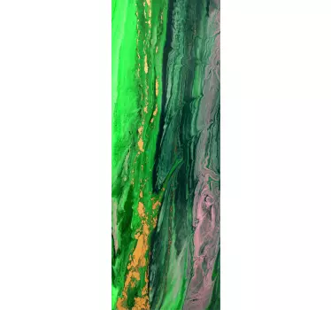Sticker frigo effet marbre vert - TenStickers