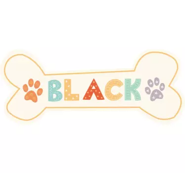 Sticker chien prénom pour niche personnalisable - TenStickers