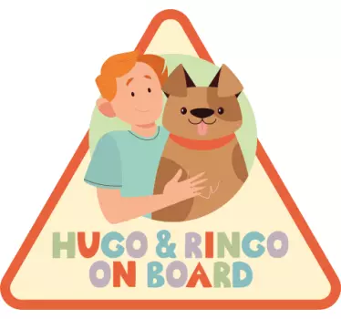 Sticker voiture personnalisé bébé à bord – enfant et chien - TenStickers