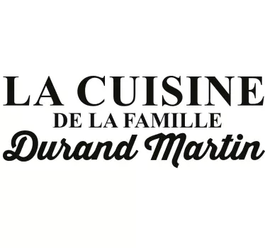 Sticker cuisine noms famille personnalisés - TenStickers