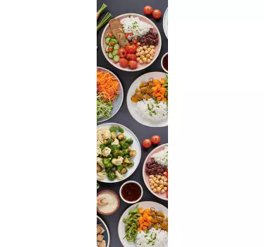Sticker frigo trompe l'oeil bols nourriture - TenStickers