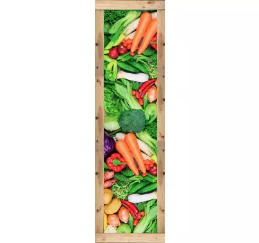 Sticker frigo trompe l'oeil boîte de légumes - TenStickers