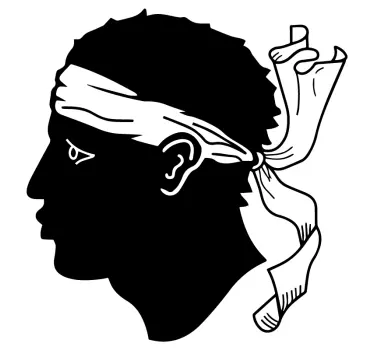 Sticker voiture iconographie visage Corse - TenStickers