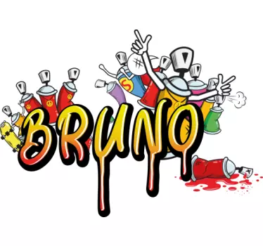 Sticker prénom graffiti avec bombe aérosol - TenStickers