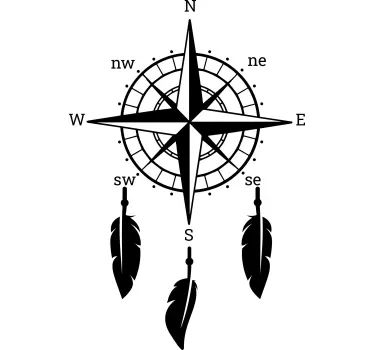 Stickers pour camping car Boussole et Plumes - TenStickers