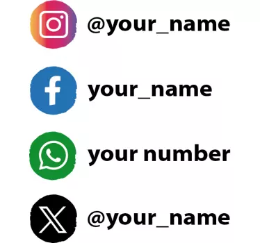 Sticker logos réseaux sociaux personnalisés - TenStickers