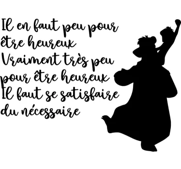 Sticker citation Il en faut peu pour être heureux - TenStickers