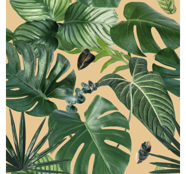 Sticker cuisine motif plantes tropicales - TenStickers