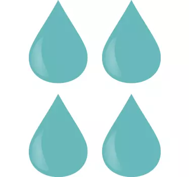 Sticker cuisine gouttes turquoise fond blanc - TenStickers