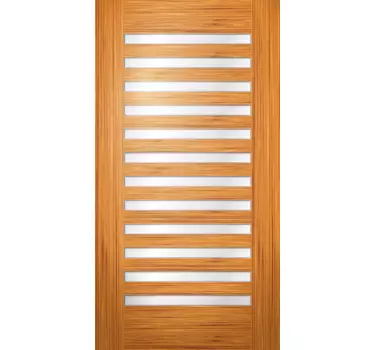 Sticker porte effet bois avec ouvertures - TenStickers