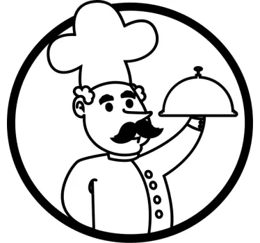 Sticker cuisine croquis chef cusinier - TenStickers