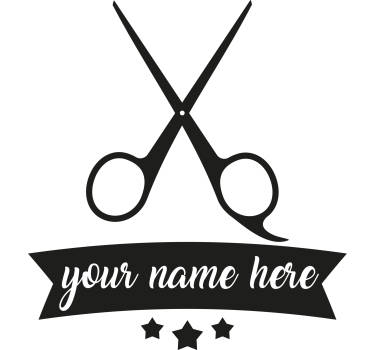 Sticker pour vitrine salon de coiffure personnalisé - TenStickers