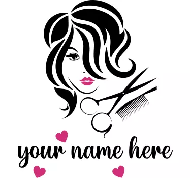 Sticker vitrine salon de coiffure personnalisable - TenStickers