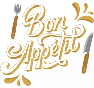 Sticker restaurant d'entreprise Bon appétit avec couverts - TenStickers