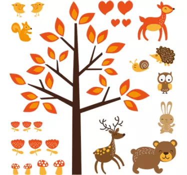 Adhésif mural enfant animaux de la forêt - TenStickers