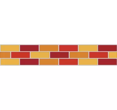 Sticker frise carreaux rouges et jaunes - TenStickers