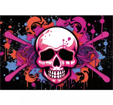 Sticker ordinateur portable crâne de graffitis - TenStickers