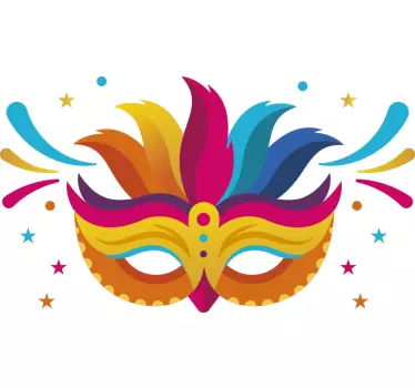Sticker vitrine masque de carnaval coloré - TenStickers