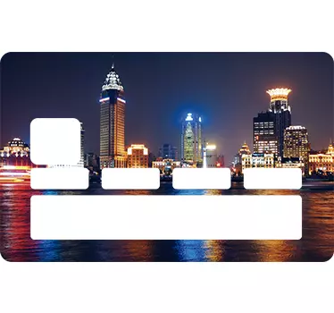 Sticker carte bancaire ville de nuit - TenStickers