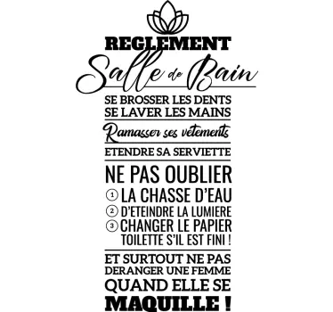 Sticker salle de bain reglement - TenStickers