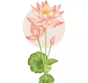 Sticker mural salle de bain fleurs de lotus - TenStickers