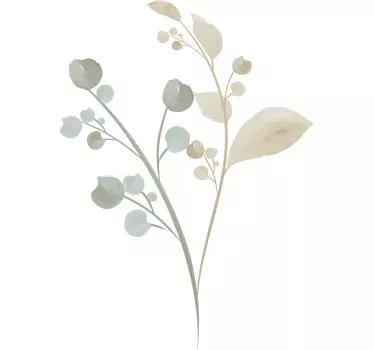 Adhésifs salle de bain plantes couleurs neutres - TenStickers