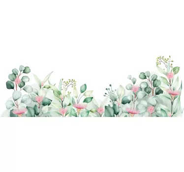 Sticker salle de bain fleurs et plantes pastel - TenStickers