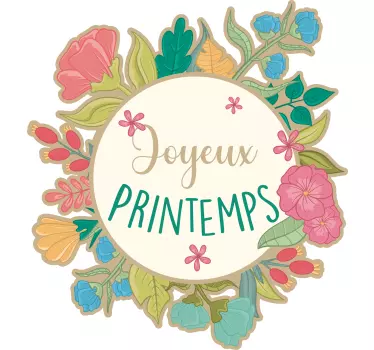 Sticker fenêtre joyeux printemps - TenStickers