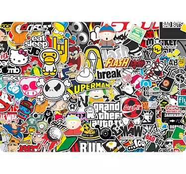 Sticker ordinateur portable motif coloré juvénile - TenStickers