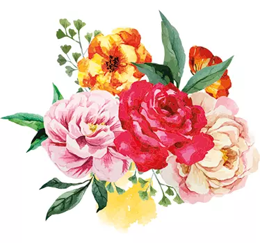 Sticker mural chambre bouquet de fleurs - TenStickers