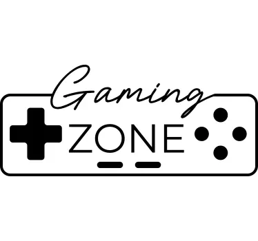 Sticker jeu vidéo manette rétro et texte "Gaming zone" - TenStickers