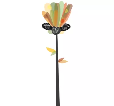 sticker fleur verticale colorée - TenStickers