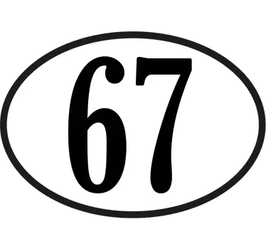 Sticker moto personnalisé numéro ovale noir et blanc - TenStickers