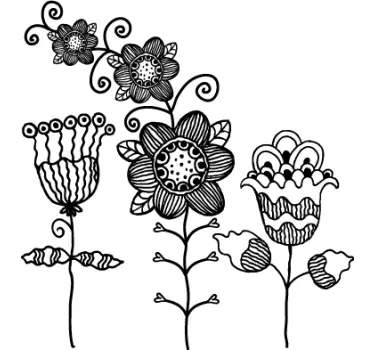 Adhésif floral dessin de fleurs - TenStickers