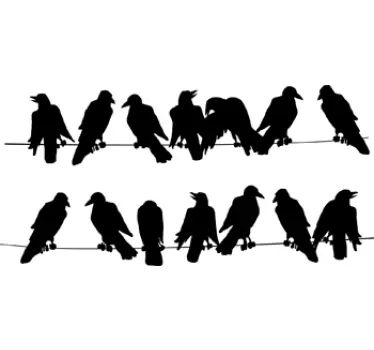 Adhésif mural oiseaux sur fil - TenStickers