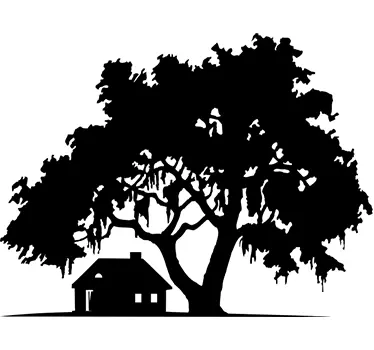 Sticker arbre sous maison - TenStickers