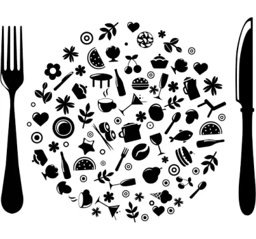 Sticker restaurant d'entreprise assiette de cuisine - TenStickers