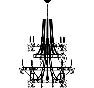 Autocollant mural chandelier baroque - TenStickers