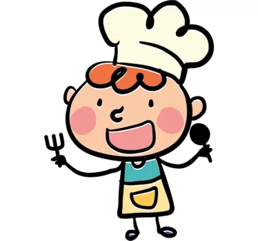 Autocollant mural chef et couverts - TenStickers