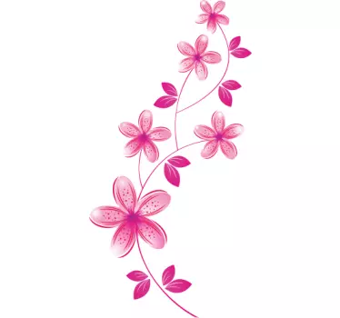 Autocollant mural fleurs roses - TenStickers