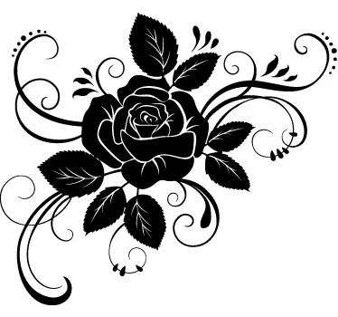 Autocollant mural floral rose détaillée - TenStickers