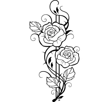 autocollant mural floral roses modernistes - TenStickers