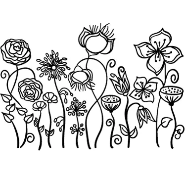 Autocollant mural parterre fleurs - TenStickers